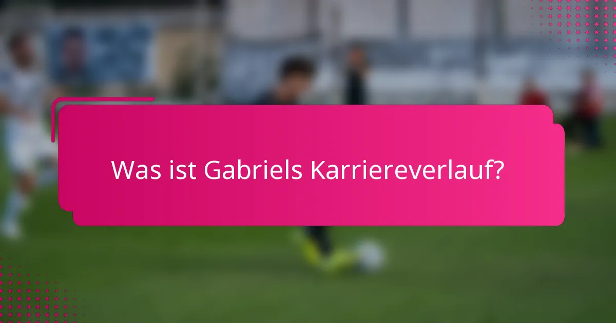 Was ist Gabriels Karriereverlauf?