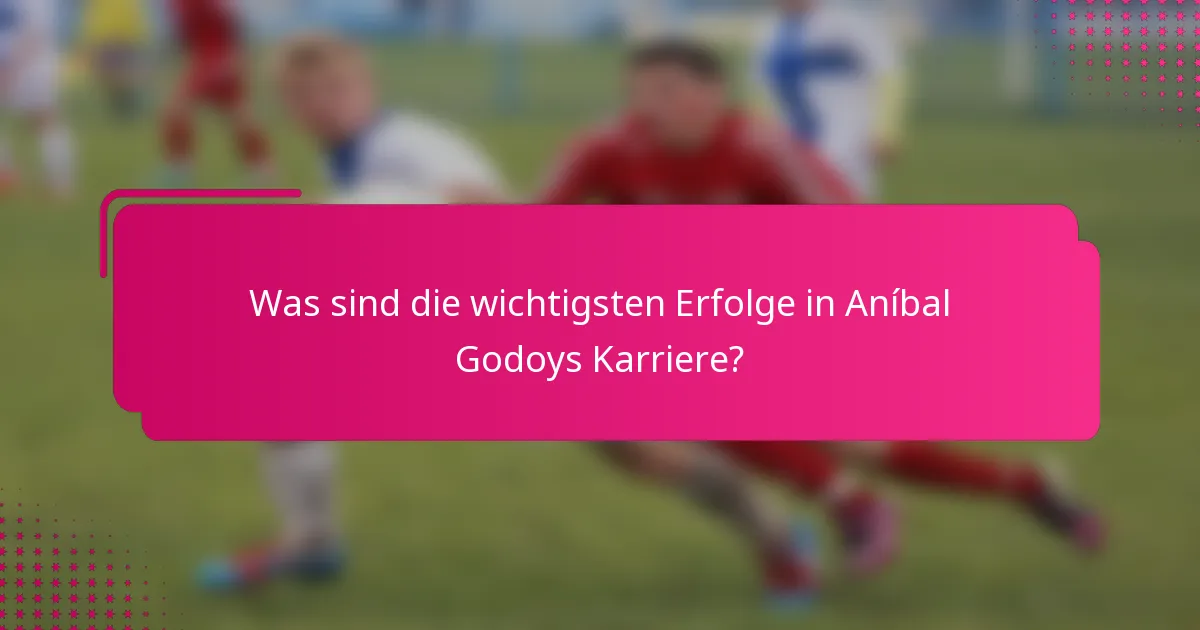 Was sind die wichtigsten Erfolge in Aníbal Godoys Karriere?