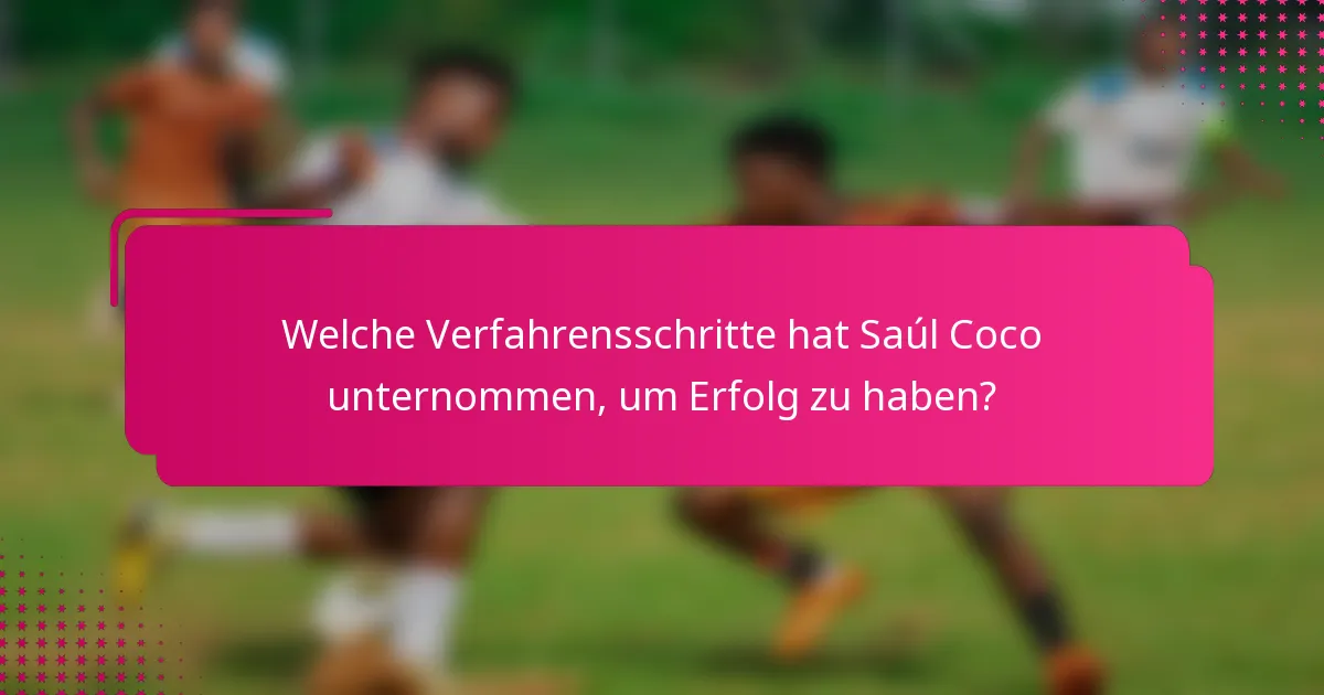Welche Verfahrensschritte hat Saúl Coco unternommen, um Erfolg zu haben?
